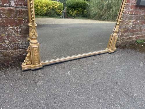 A Stunning large Antique English 19th C gilt rope twist framed Overmantle Mirror.
