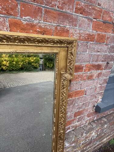 An Exceptional large Antique English 19th C gilt ornate framed Overmantle Mirror.