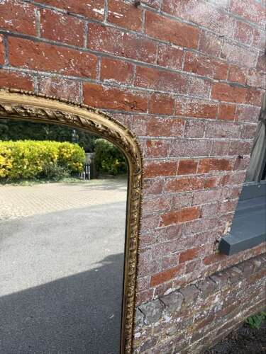 A Fabulous large Antique English 19th C rope twist framed gilt Overmantle Mirror.