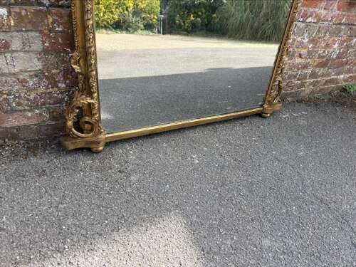 A Fabulous large Antique English 19th C rope twist framed gilt Overmantle Mirror.