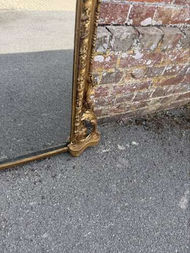 A Fabulous large Antique English 19th C rope twist framed gilt Overmantle Mirror.