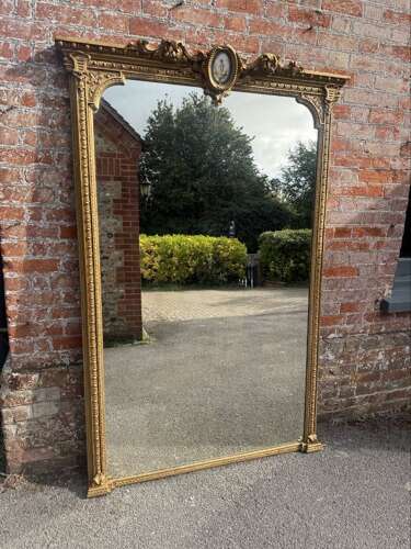 An Exceptional large Antique French 19th Century gilt Mirror.