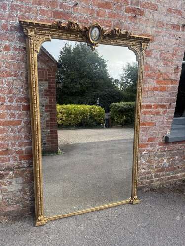 An Exceptional large Antique French 19th Century gilt Mirror.