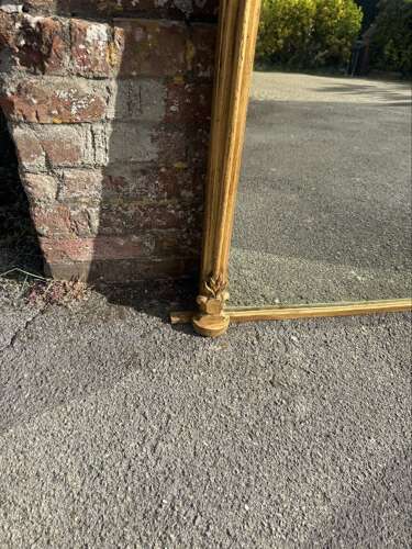 A Delightful large Antique English 19th Century arched top gilt Overmantle Mirror.